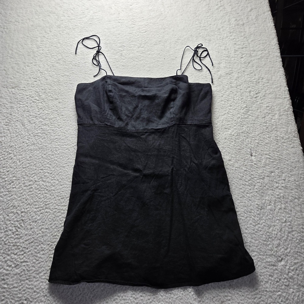 Old Navy Dress Womens XXL Black Solid Sleeveless Scoop Neck Smocked Short